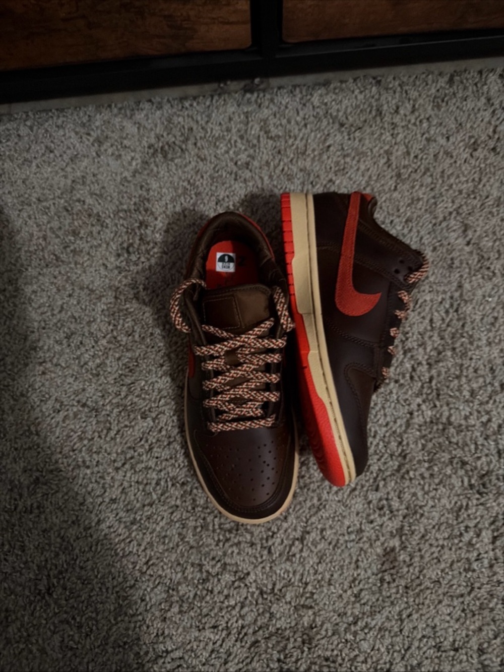 Nike Brown and Coral Low-Top Sneakers - Picture 6 of 6